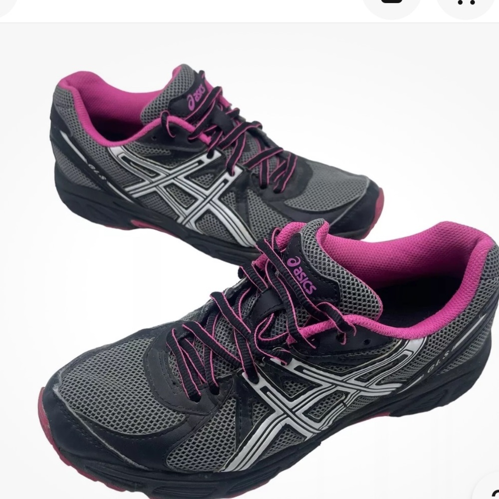 Asics Womans  Black & Pink Athletic Running Sneakers Shoes
GLS